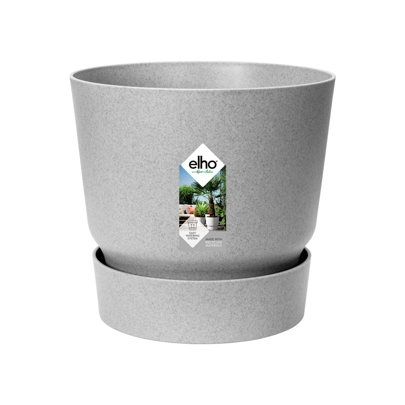 Elho Greenville Topf Rund Grau D39 x H37 - Stilvolles Design für Drinnen & Draußen